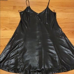 Short flare reptile black dress